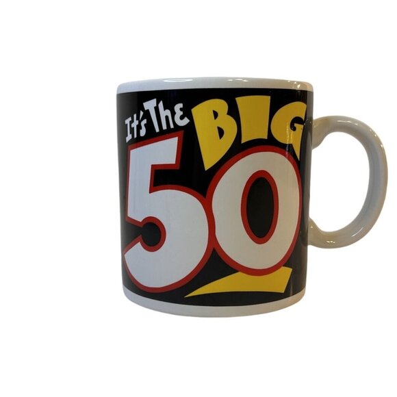 Vintage Russ Berrie & Co It's The Big 50 Large Ceramic Coffee Mug Item No 12725 - Picture 1 of 8